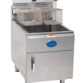 Globe GF30G 31 Inch Countertop Gas Deep Fryer with Stainless Steel Fry Pot 2 Burner BTU