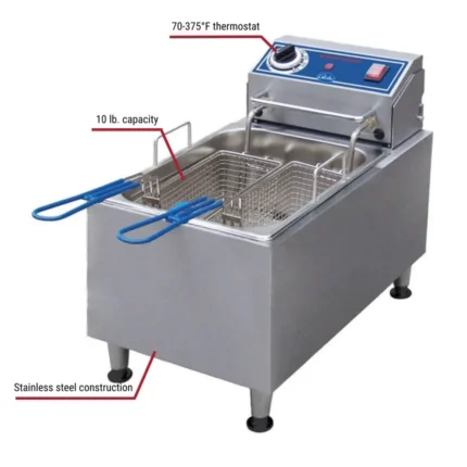 Globe PF16E 15 Inch Electric Deep Fryer with Stainless Steel Construction