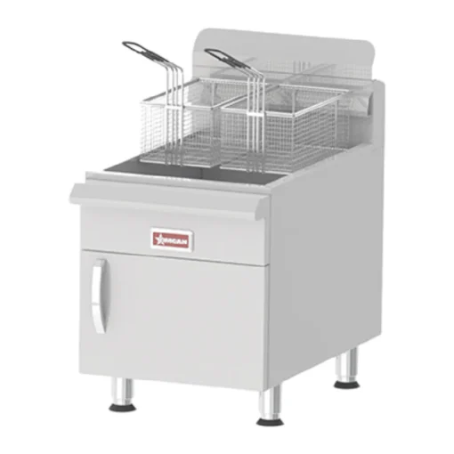 Omcan 43088 17 Inch 30 lb Capacity Gas Deep Fryer with 4 Burners - Countertop