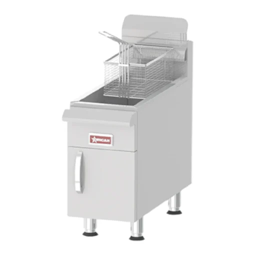 Omcan 43089 17 Inch Commercial Deep Fryer LP Gas with 30 lbs Capacity 4 Burner 13250 BTU